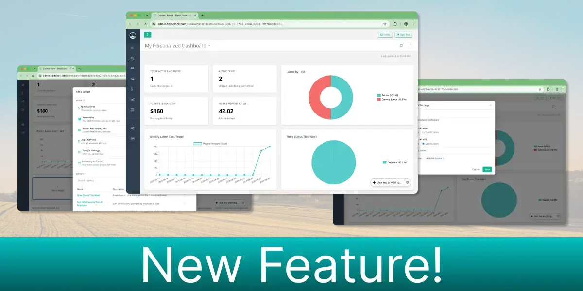 Personalized dashboards on Admin Site and Agent