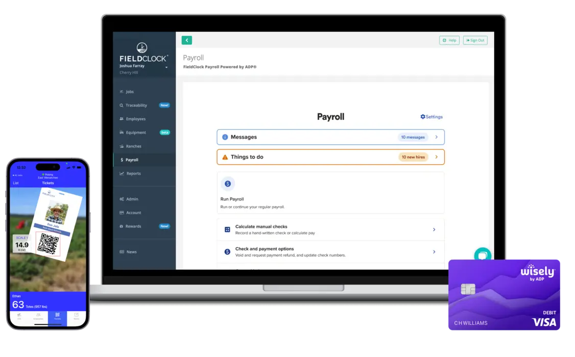 FieldClock Payroll Mockup